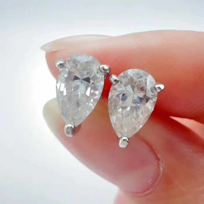 Earrings VVS Jewelry Oval Cut 925 Sterling Silver Moissanite Earrings