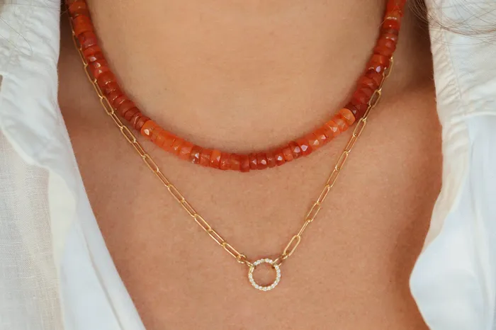 Earthly Abundance Necklaces Carnelian Heishi Necklace