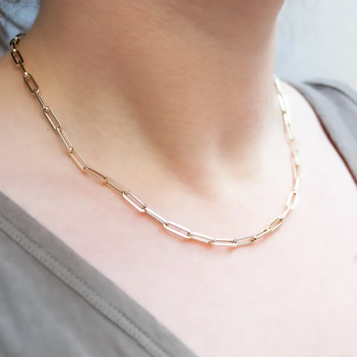 ESQUELETO Essentials Necklaces Golden Horizon Paperclip Necklace