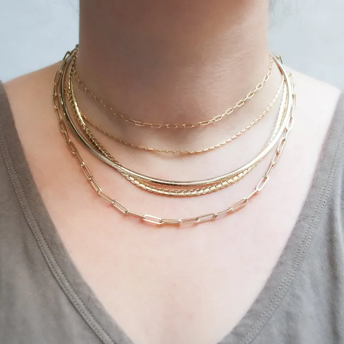 ESQUELETO Essentials Necklaces Golden Horizon Paperclip Necklace