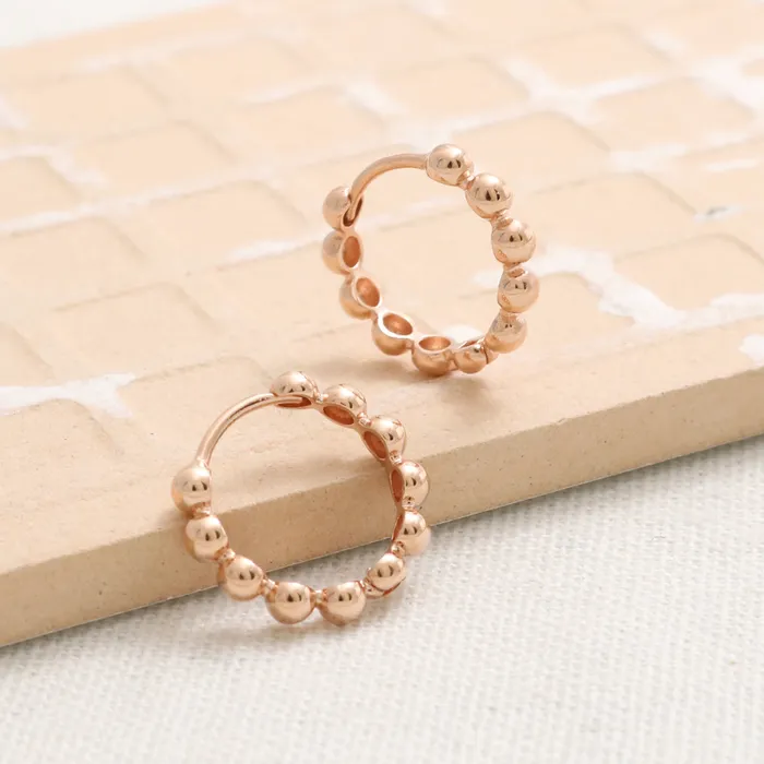 from J Shop Earrings Bubbles Ball Huggie Earrings