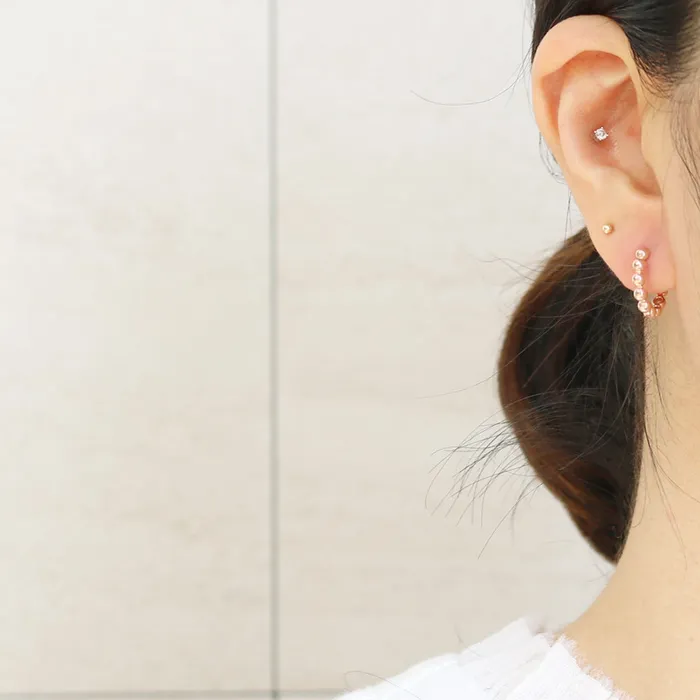 from J Shop Earrings Bubbles Ball Huggie Earrings