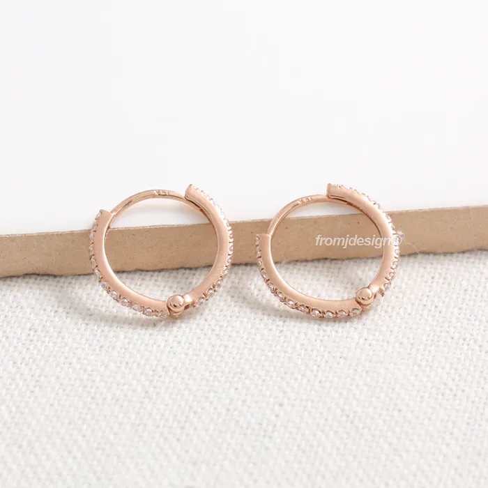 from J Shop Earrings CZ Full Eternity Huggie Earrings