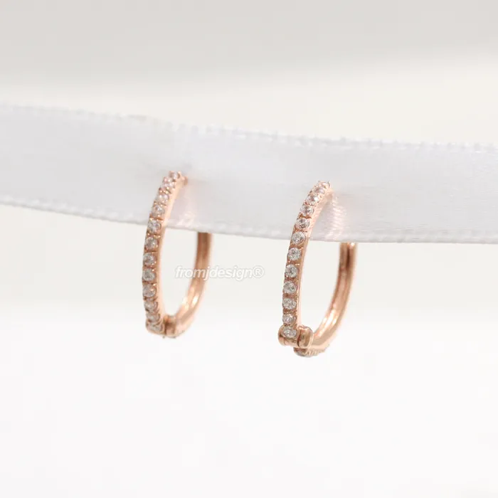 from J Shop Earrings CZ Full Eternity Huggie Earrings
