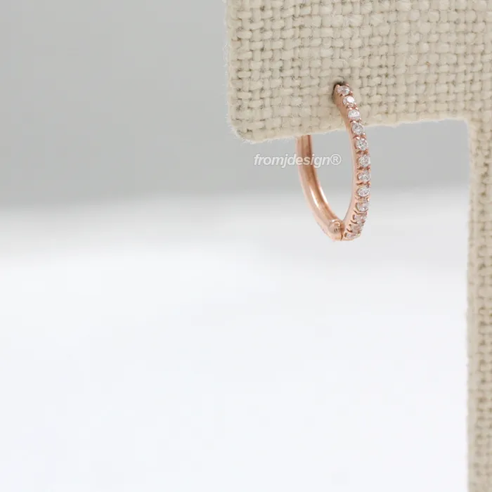 from J Shop Earrings CZ Full Eternity Huggie Earrings