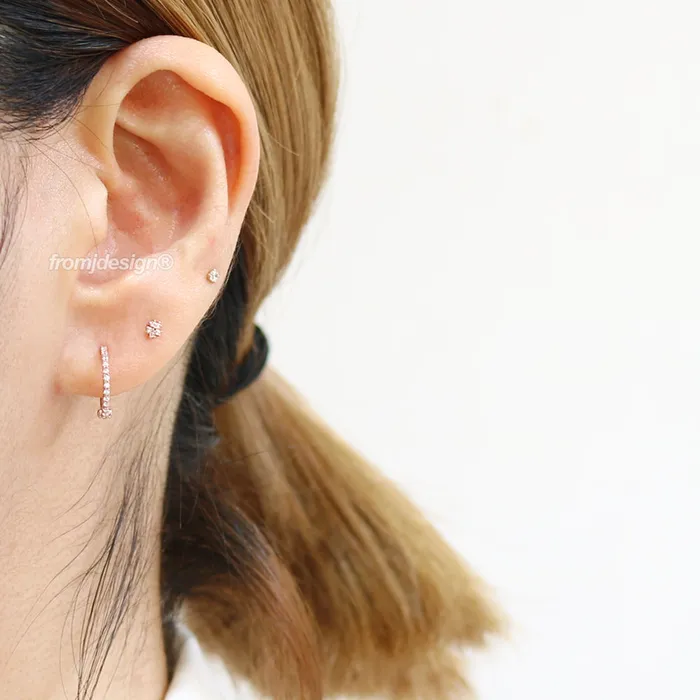 from J Shop Earrings CZ Full Eternity Huggie Earrings