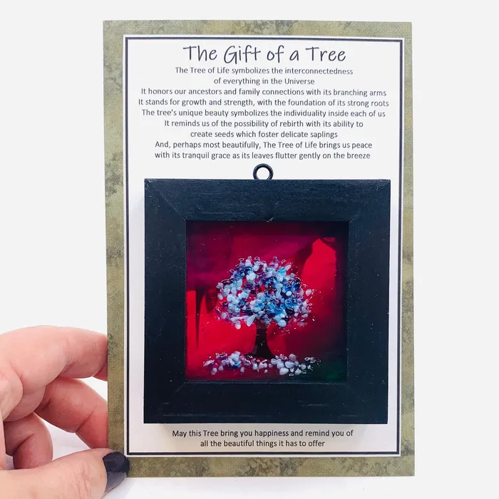 Glimmer Glass Gifts Necklaces Fused Glass Tree of Life Shadow Box 215