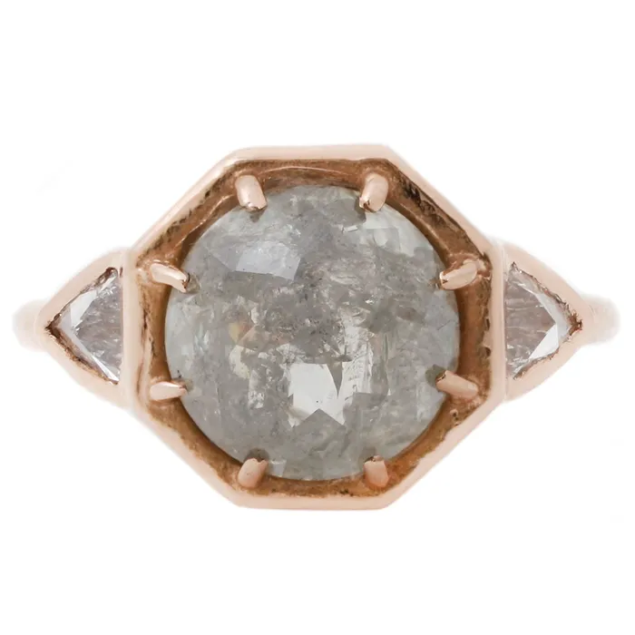 Gray Diamond Rose Gold Ring Lauren Wolf Jewelry Rings