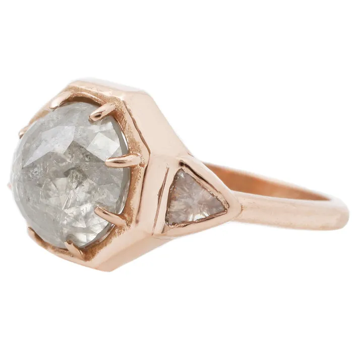 Gray Diamond Rose Gold Ring Lauren Wolf Jewelry Rings