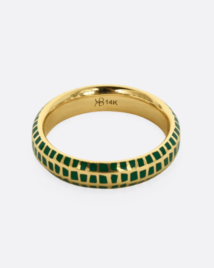 Green Enamel Checkered Band KATHRYN BENTLEY Rings Green Enamel Checkered Band KATHRYN BENTLEY Rings