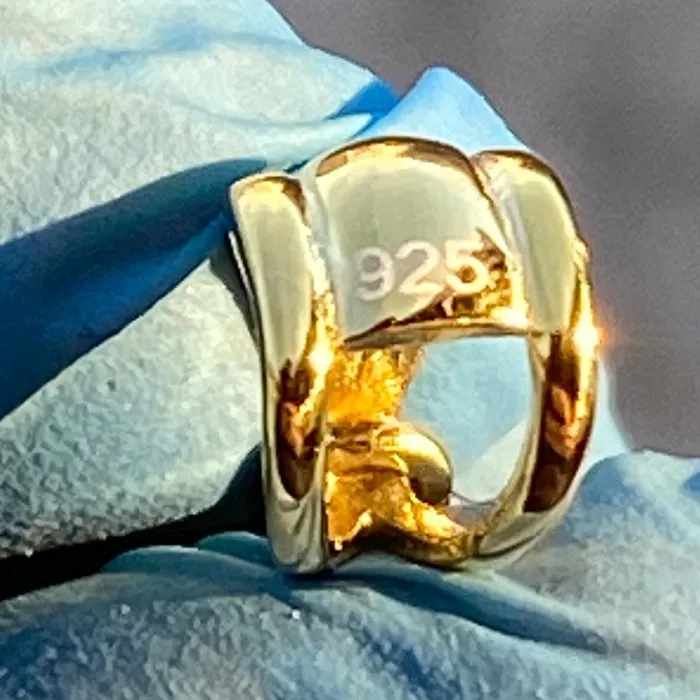 Harlem Bling Rings 14K Gold Plated over 925 Silver Jesus Head Italy Two Tone Pendant 175