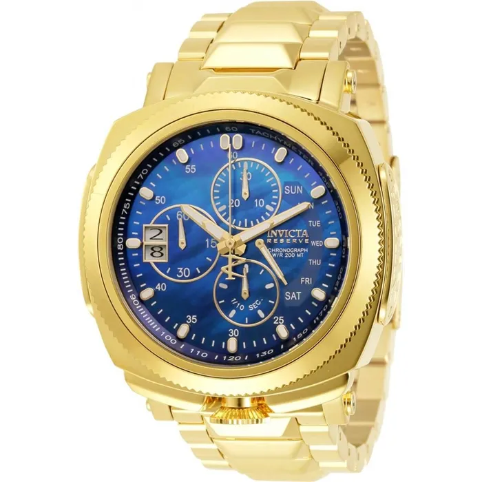 Invicta Bracelets Invicta Mens Chronograph Watch Reserve Blue Dial Yellow Gold Bracelet 30840 Invicta Bracelets Invicta Mens Chronograph Watch Reserve Blue Dial Yellow Gold Bracelet 30840