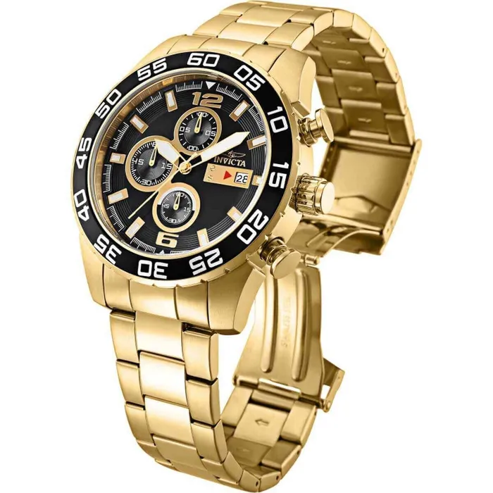 Invicta Bracelets Invicta Mens Chronograph Watch Specialty Black Dial Yellow Gold Bracelet 30697 Invicta Bracelets Invicta Mens Chronograph Watch Specialty Black Dial Yellow Gold Bracelet 30697