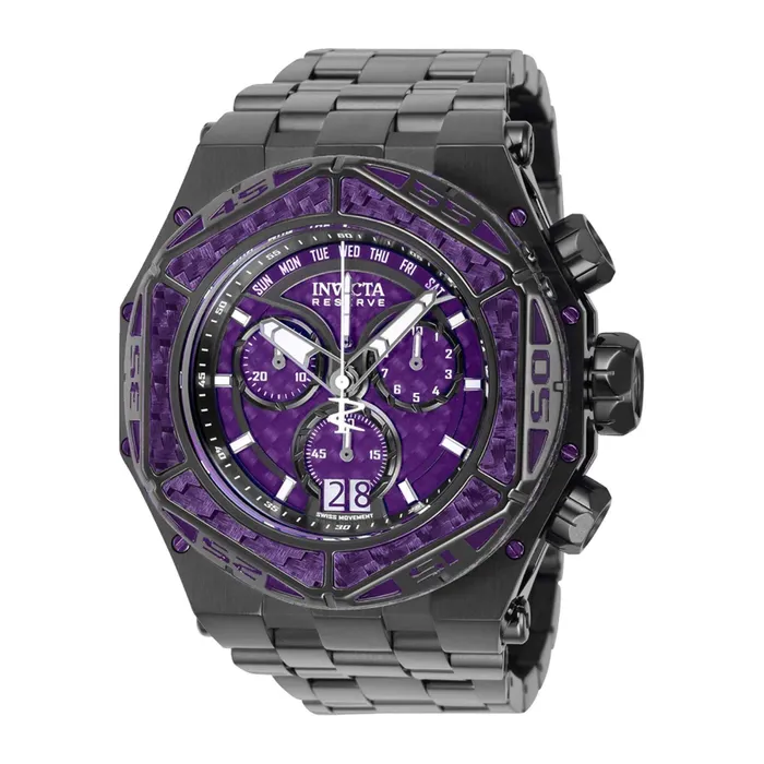 Invicta Bracelets Invicta Mens Watch Reserve Carbon Hawk Purple and Black Dial Bracelet 38920 Invicta Bracelets Invicta Mens Watch Reserve Carbon Hawk Purple and Black Dial Bracelet 38920