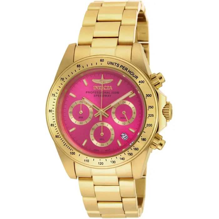 Invicta Bracelets Invicta Womens Chronograph Watch Speedway Pink Dial Yellow Gold Bracelet 18255 Invicta Bracelets Invicta Womens Chronograph Watch Speedway Pink Dial Yellow Gold Bracelet 18255