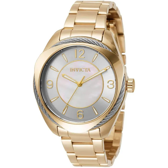Invicta Bracelets Invicta Womens Quartz Watch Bolt Silver and White Dial Yellow Gold Bracelet 31220