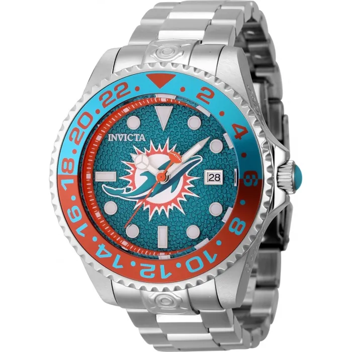 Invicta Invicta Mens Watch NFL Miami Dolphins Green and Orange Dial Bracelet 45029 Bracelets Invicta Invicta Mens Watch NFL Miami Dolphins Green and Orange Dial Bracelet 45029 Bracelets