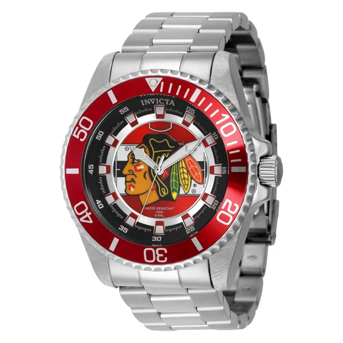 Invicta Mens Quartz Watch NHL Chicago Blackhawks Silver Tone Bracelet 42234 Invicta Bracelets Invicta Mens Quartz Watch NHL Chicago Blackhawks Silver Tone Bracelet 42234 Invicta Bracelets
