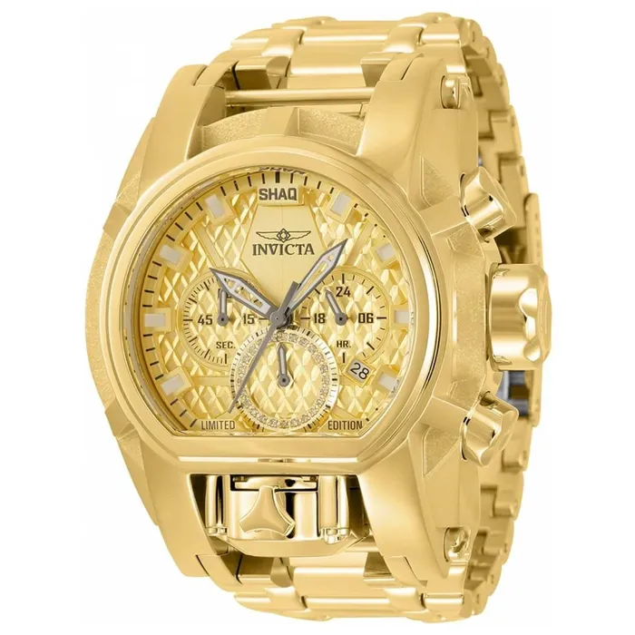 Invicta Mens Quartz Watch Shaq Chronograph Yellow Gold Steel Bracelet 34657 Invicta Bracelets Invicta Mens Quartz Watch Shaq Chronograph Yellow Gold Steel Bracelet 34657 Invicta Bracelets