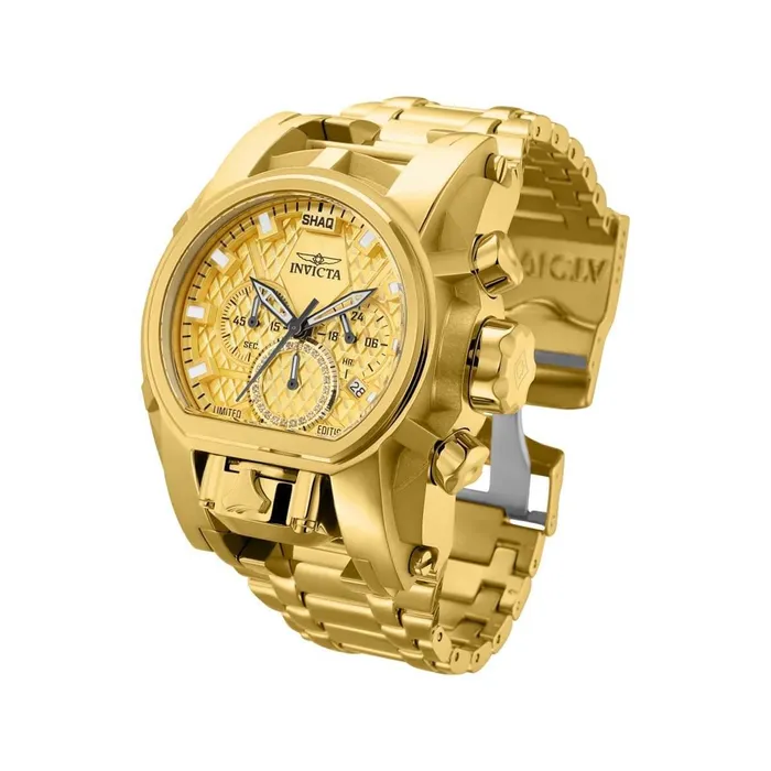 Invicta Mens Quartz Watch Shaq Chronograph Yellow Gold Steel Bracelet 34657 Invicta Bracelets Invicta Mens Quartz Watch Shaq Chronograph Yellow Gold Steel Bracelet 34657 Invicta Bracelets