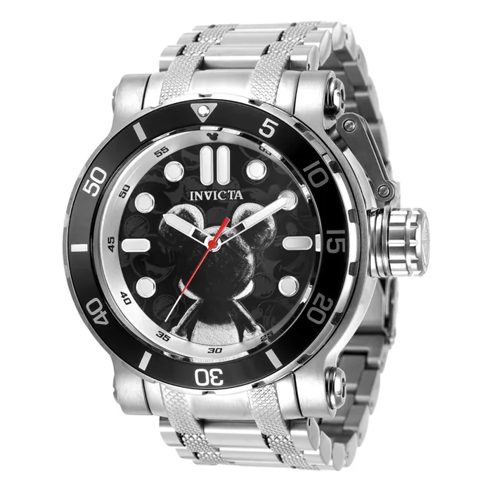 Invicta Mens Watch Disney Mickey Mouse Silver Tone Case Black White Dial 35071 Invicta Rings
