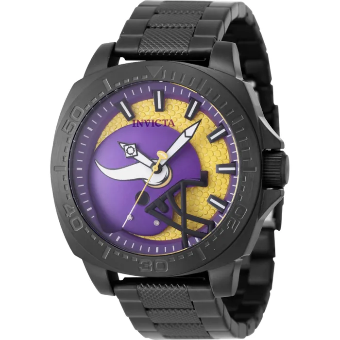 Invicta Mens Watch NFL Minnesota Vikings Yellow and Purple Dial Bracelet 47889 Invicta Bracelets
