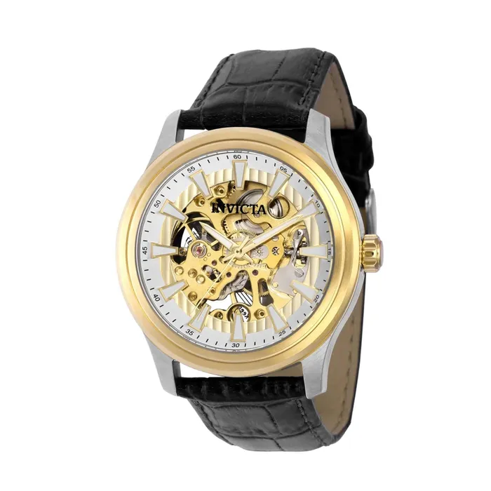 Invicta Rings Invicta Mens Watch Vintage White and Gold Tone Semi Skeleton Dial Strap 37955 Invicta Rings Invicta Mens Watch Vintage White and Gold Tone Semi Skeleton Dial Strap 37955
