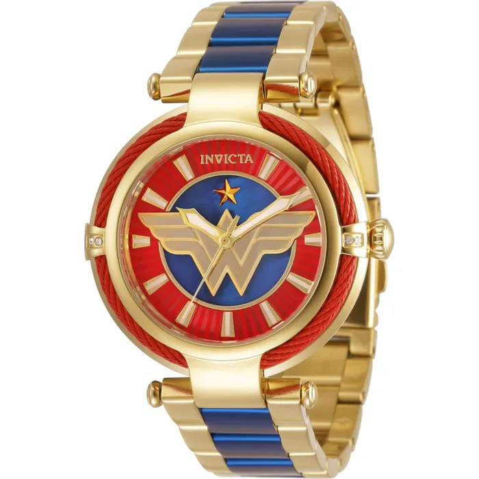 Invicta Womens Watch DC Comics Wonder Woman Yellow Gold and Blue Steel 34954 Invicta Watches Invicta Womens Watch DC Comics Wonder Woman Yellow Gold and Blue Steel 34954 Invicta Watches