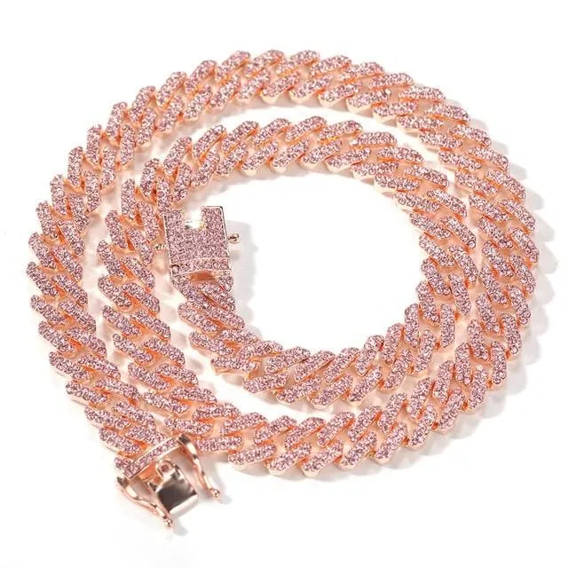 Jewelhery Miami Rose Gold Cuban Chain Necklaces