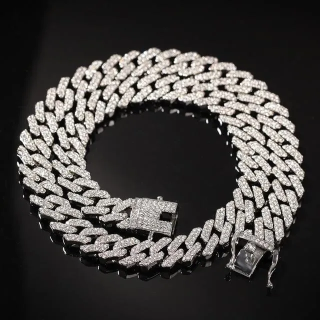 Jewelhery Miami Rose Gold Cuban Chain Necklaces