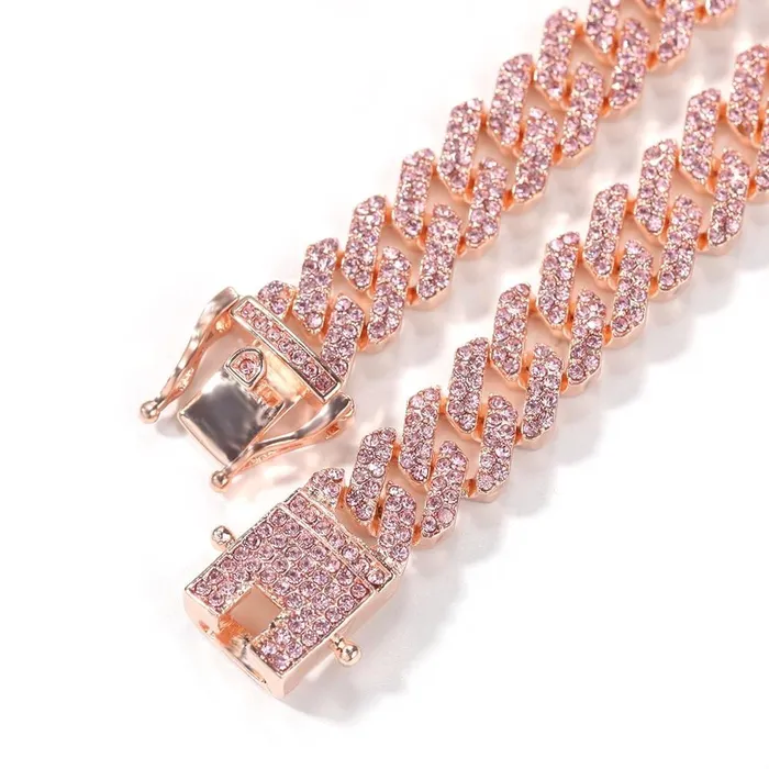 Jewelhery Miami Rose Gold Cuban Chain Necklaces