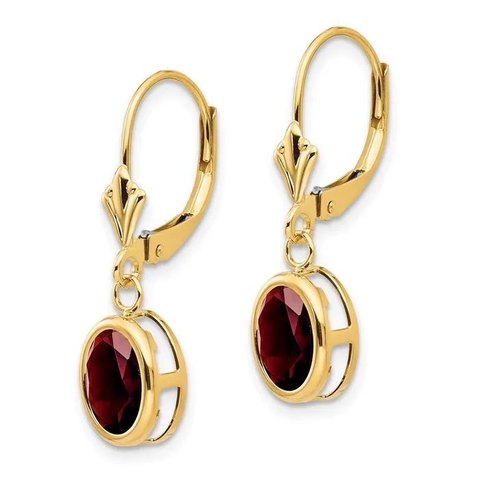 Jewelry Earrings 14k 8x6mm Oval Garnet Leverback Earrings Jewelry Earrings 14k 8x6mm Oval Garnet Leverback Earrings