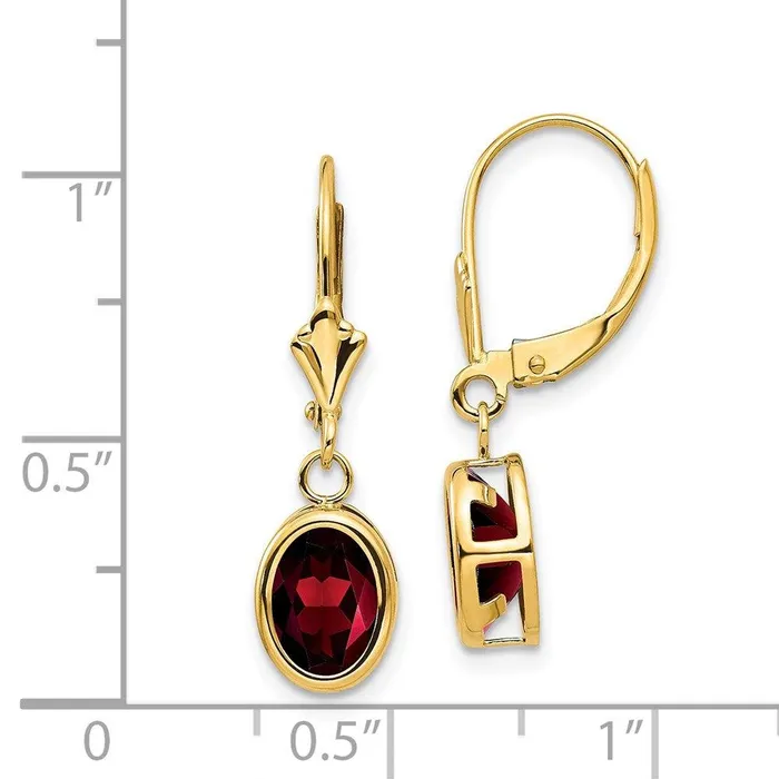 Jewelry Earrings 14k 8x6mm Oval Garnet Leverback Earrings Jewelry Earrings 14k 8x6mm Oval Garnet Leverback Earrings