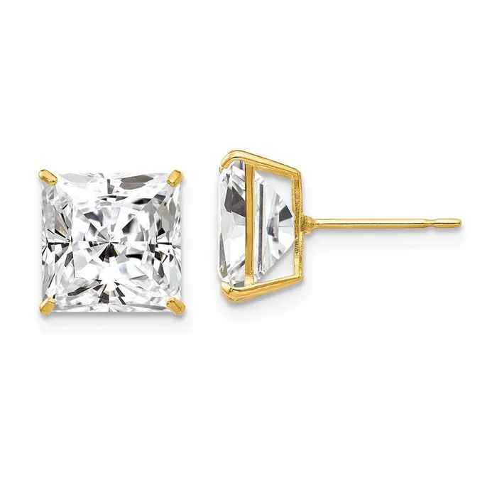 Jewelry Earrings 14k 9mm Square CZ Post Earrings