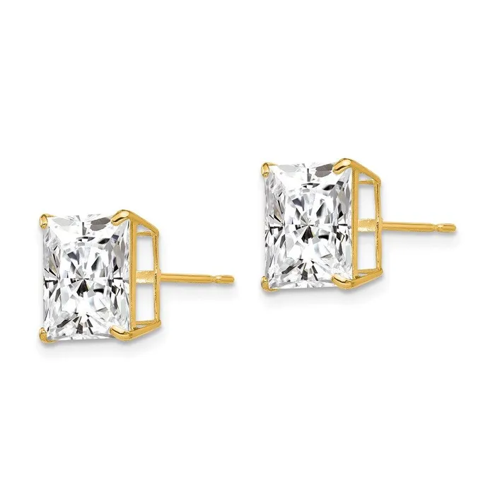 Jewelry Earrings 14k 9mm Square CZ Post Earrings Jewelry Earrings 14k 9mm Square CZ Post Earrings