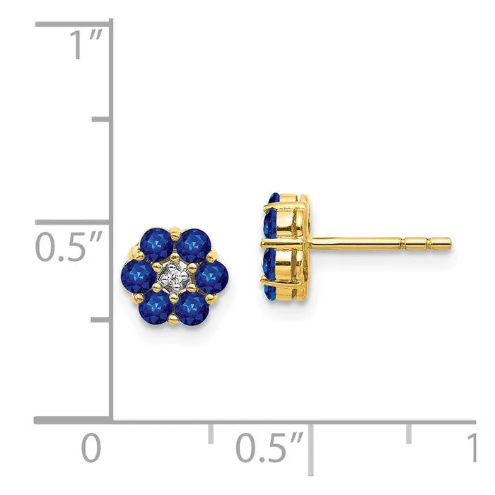 Jewelry Earrings 14k Rhodium Sapphire Diamond Post Earrings Jewelry Earrings 14k Rhodium Sapphire Diamond Post Earrings