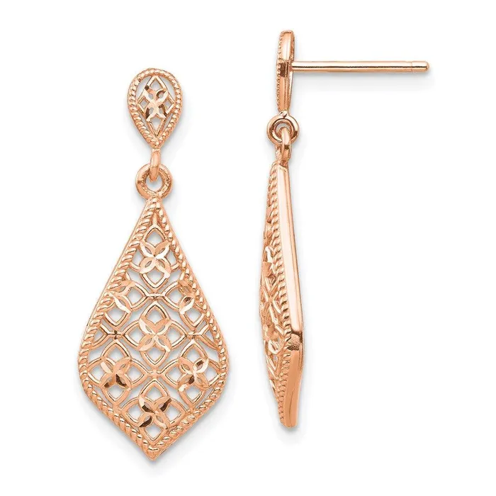 Jewelry Earrings 14K Rose Gold Dangle Earrings