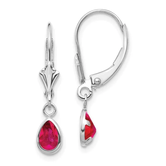 Jewelry Earrings 14k White Gold 6x4mm JulyRuby Earrings