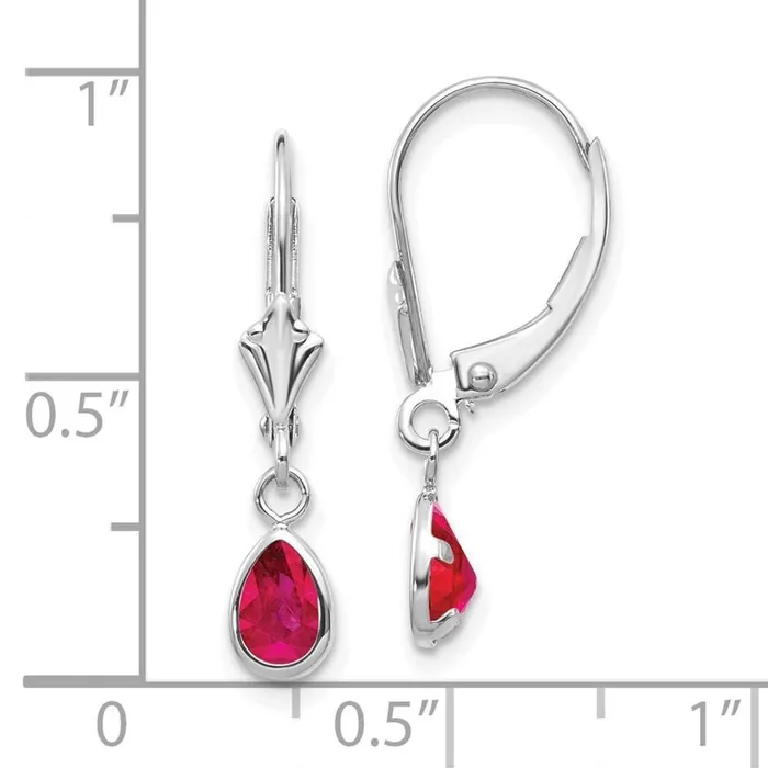 Jewelry Earrings 14k White Gold 6x4mm JulyRuby Earrings Jewelry Earrings 14k White Gold 6x4mm JulyRuby Earrings