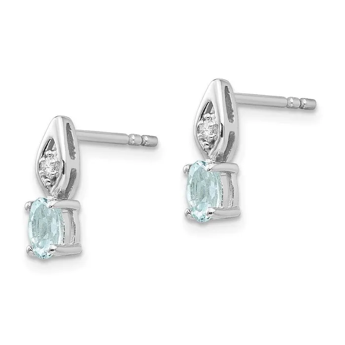 Jewelry Earrings 14k White Gold Aquamarine Diamond Earring Jewelry Earrings 14k White Gold Aquamarine Diamond Earring