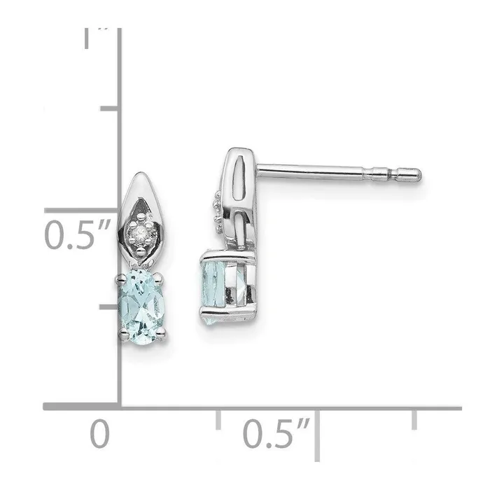 Jewelry Earrings 14k White Gold Aquamarine Diamond Earring Jewelry Earrings 14k White Gold Aquamarine Diamond Earring
