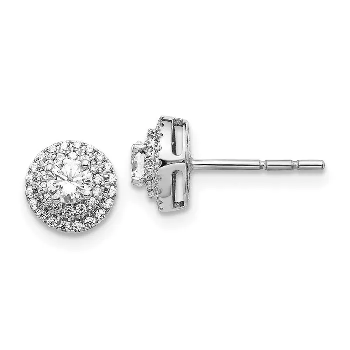 Jewelry Earrings 14k White Gold Diamond Cluster Earrings
