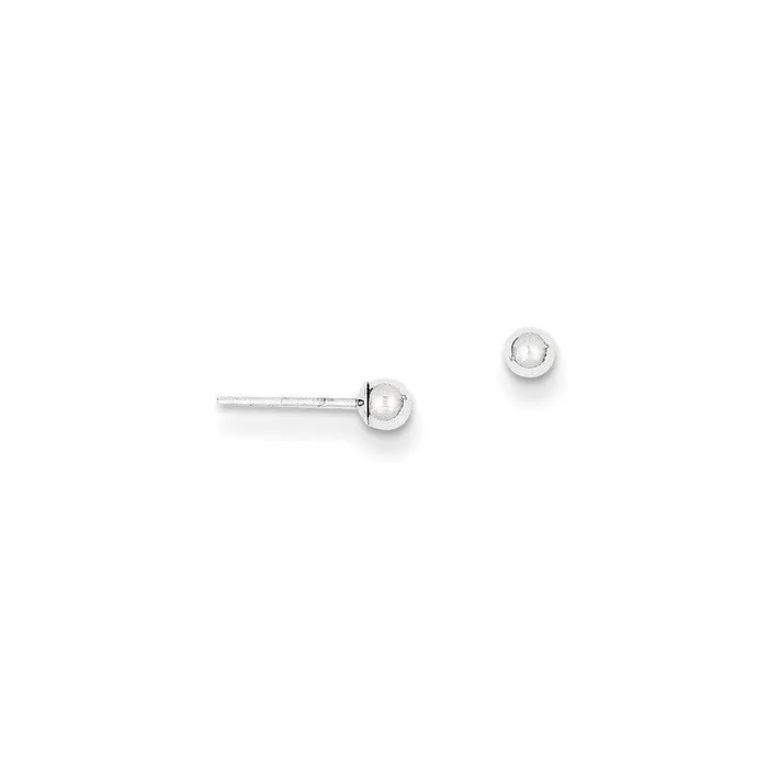 Jewelry Earrings 14k White Gold Polished 3mm Ball Post Earrings