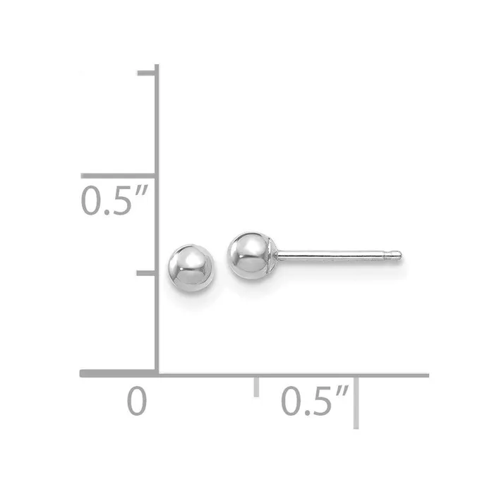 Jewelry Earrings 14k White Gold Polished 3mm Ball Post Earrings Jewelry Earrings 14k White Gold Polished 3mm Ball Post Earrings