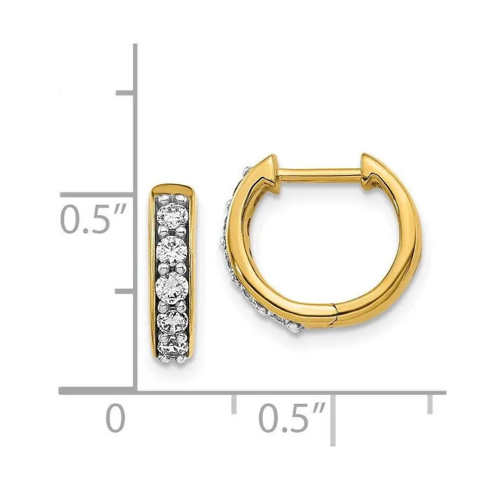 Jewelry Earrings 14k Yellow Gold Diamond Hoop Earrings Jewelry Earrings 14k Yellow Gold Diamond Hoop Earrings
