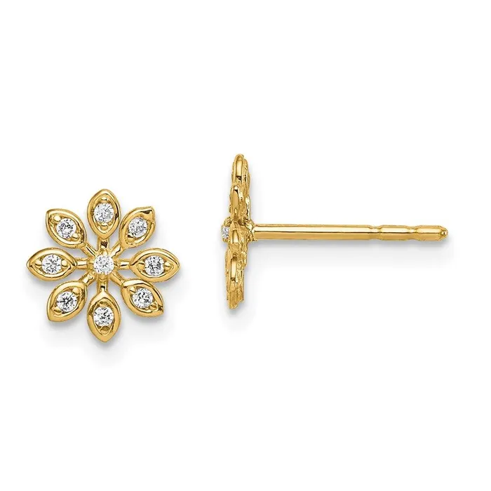 Jewelry Earrings Madi K Kids 14k CZ Flower Post Earrings