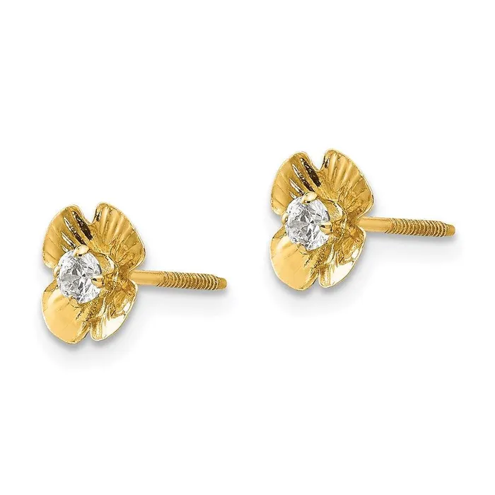 Jewelry Earrings Madi K Kids 14k Flower 25mm CZ Post Earrings Jewelry Earrings Madi K Kids 14k Flower 25mm CZ Post Earrings