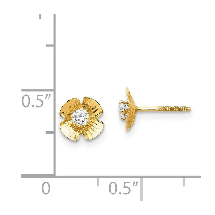 Jewelry Earrings Madi K Kids 14k Flower 25mm CZ Post Earrings Jewelry Earrings Madi K Kids 14k Flower 25mm CZ Post Earrings