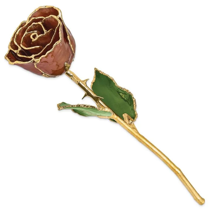 Jewelry Lacquer Dipped Gold Trim Cinnamon Pearl Rose Earrings Jewelry Lacquer Dipped Gold Trim Cinnamon Pearl Rose Earrings