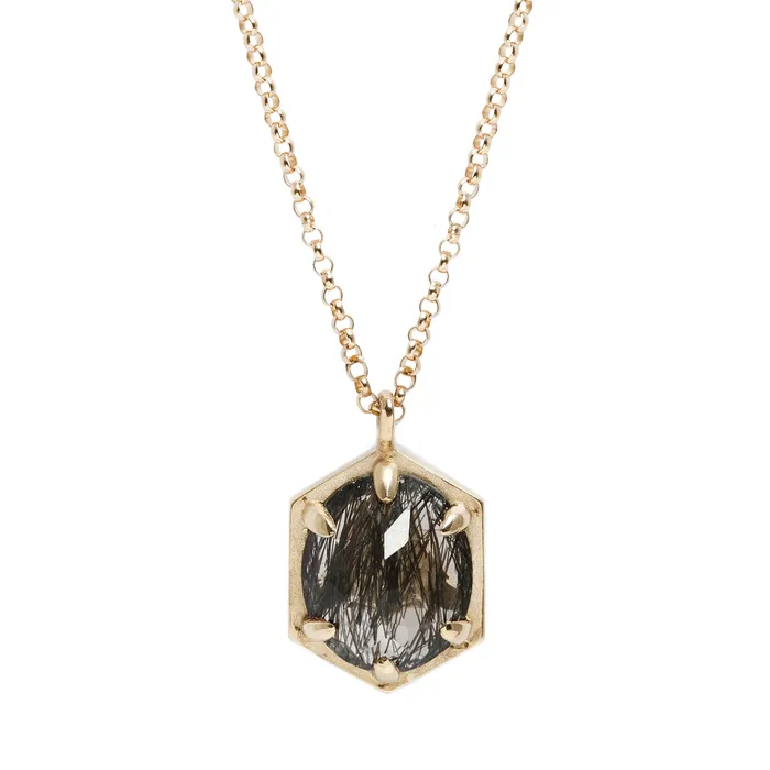 Large Hexagon Oval Necklace Lauren Wolf Jewelry Necklaces
